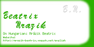 beatrix mrazik business card