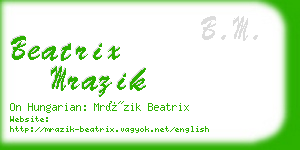 beatrix mrazik business card